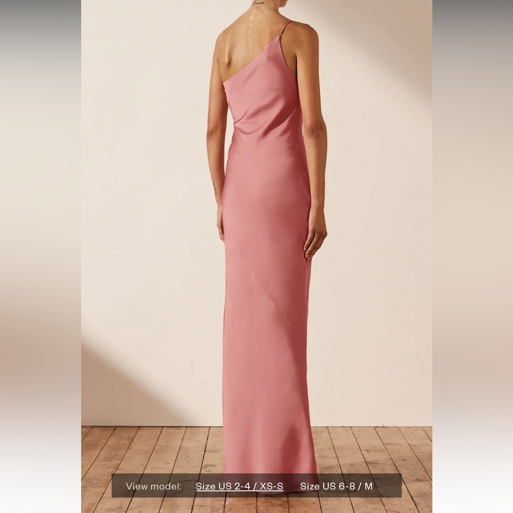 Pink Prom Dress!! Shona Joy Luxe Asymmetrical Gathered Maxi Dress - Picture 2 of 7